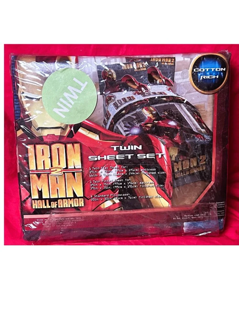 NEW~TWIN sz Comforter+Sheet Set~Marvel's Iron Man Superhero Avengers~COTTON RICH